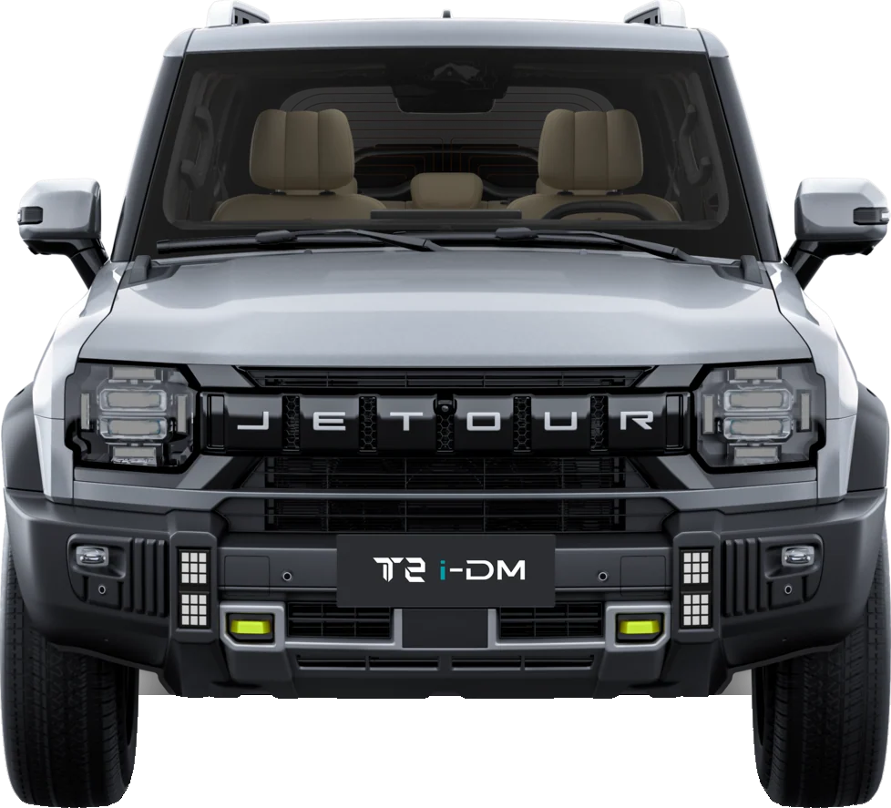 Jetour T2 i-DM in Silver, front elevation